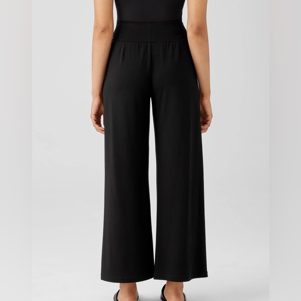 Eileen Fisher Black Wide-Leg Pants - Picture 2 of 6
